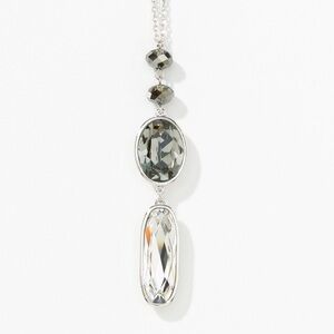 Touchstone Crystal by Swarovski Adjustable necklace black grey clear crystals